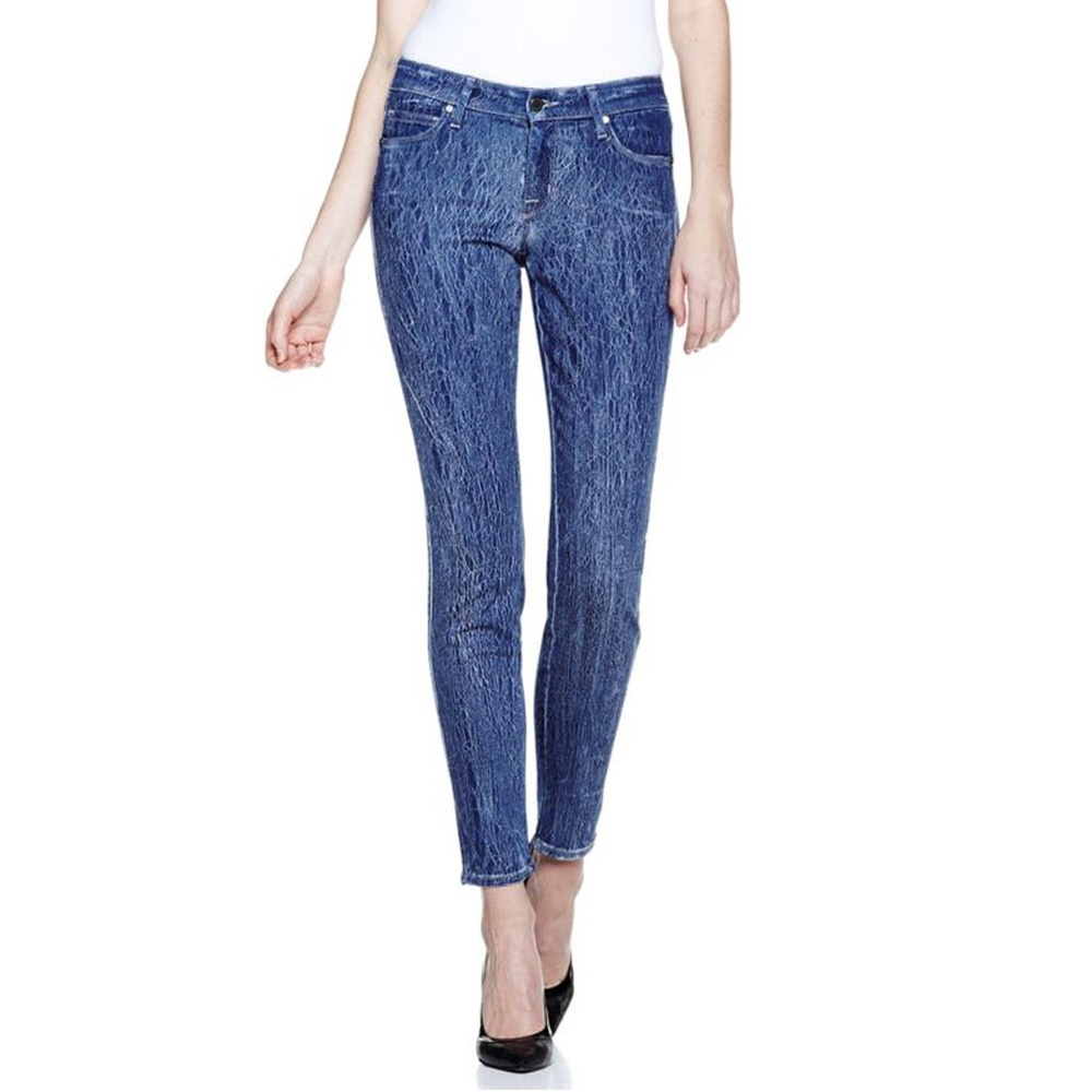 Cj Cookie Johnson Crackle Pattern Peace Skinny Ankle Jeans Size 26